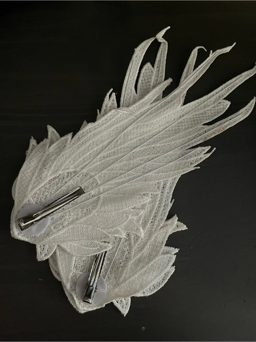 White Feathered head piece wings
